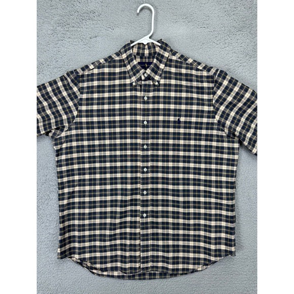 Ralph Lauren Shirt Adult XL Blue Multi Plaid Pony Button Down Long‎ Sleeve Mens - Picture 1 of 10
